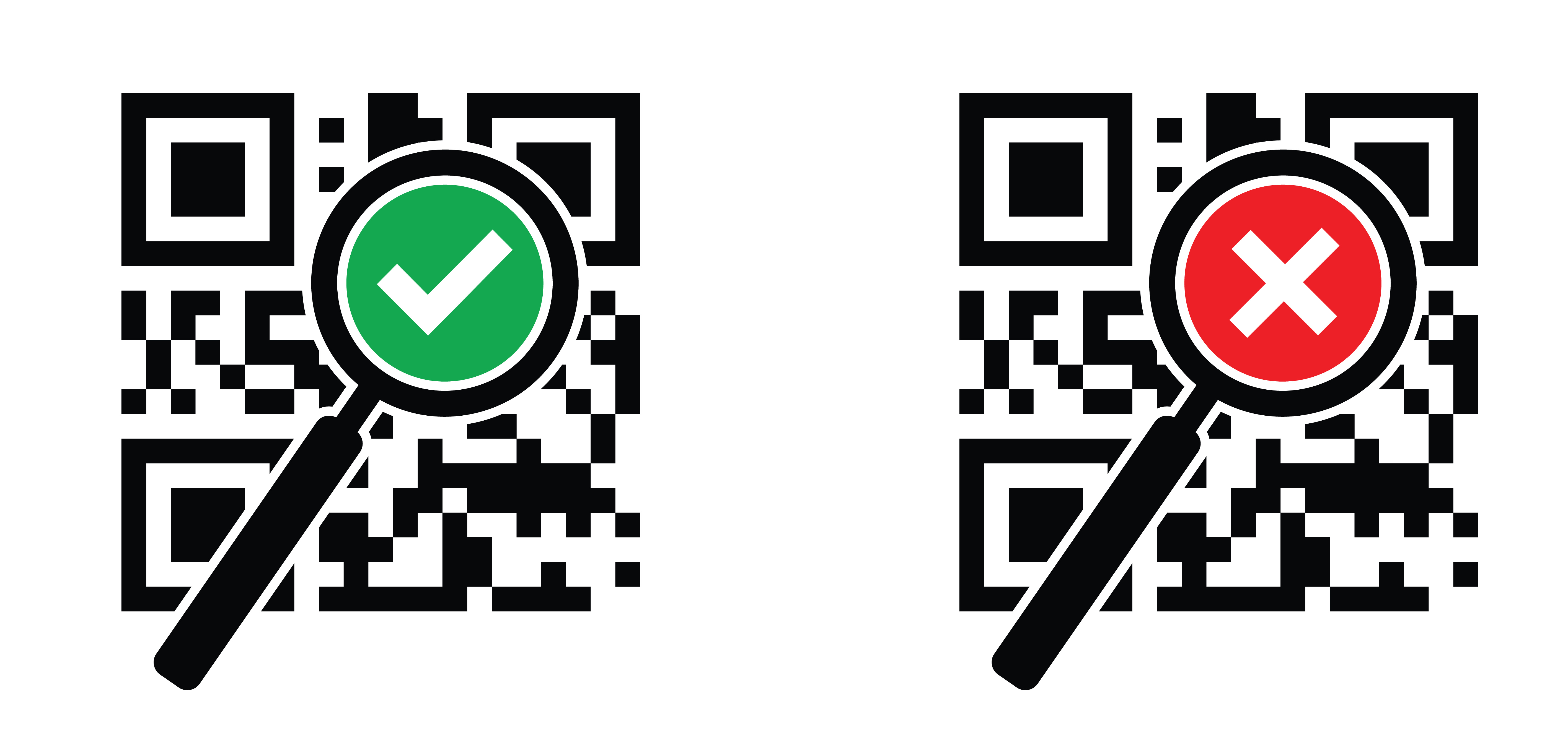 A fraudulent QR code next to a real QR code