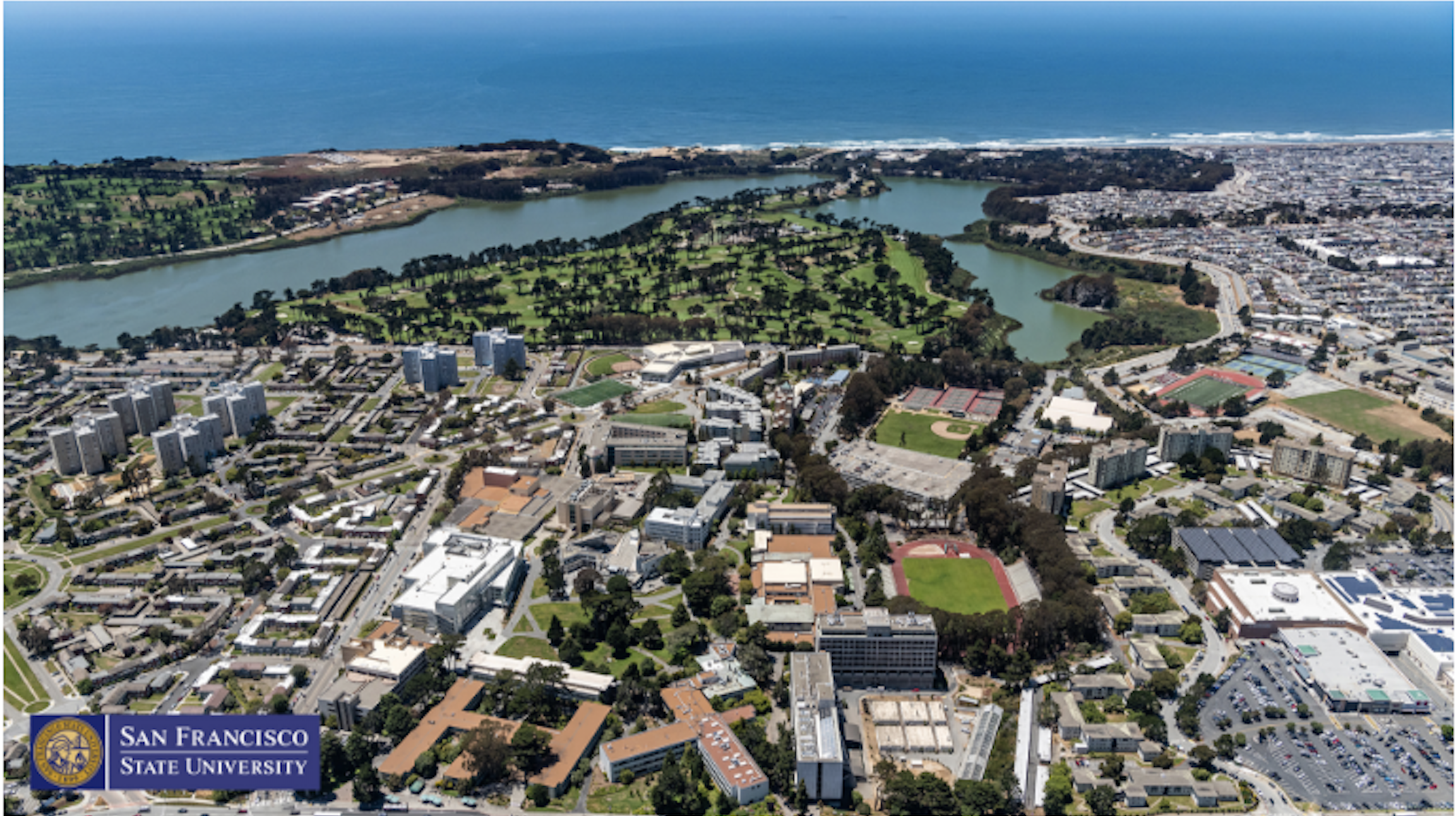 aerial view of SF State campus