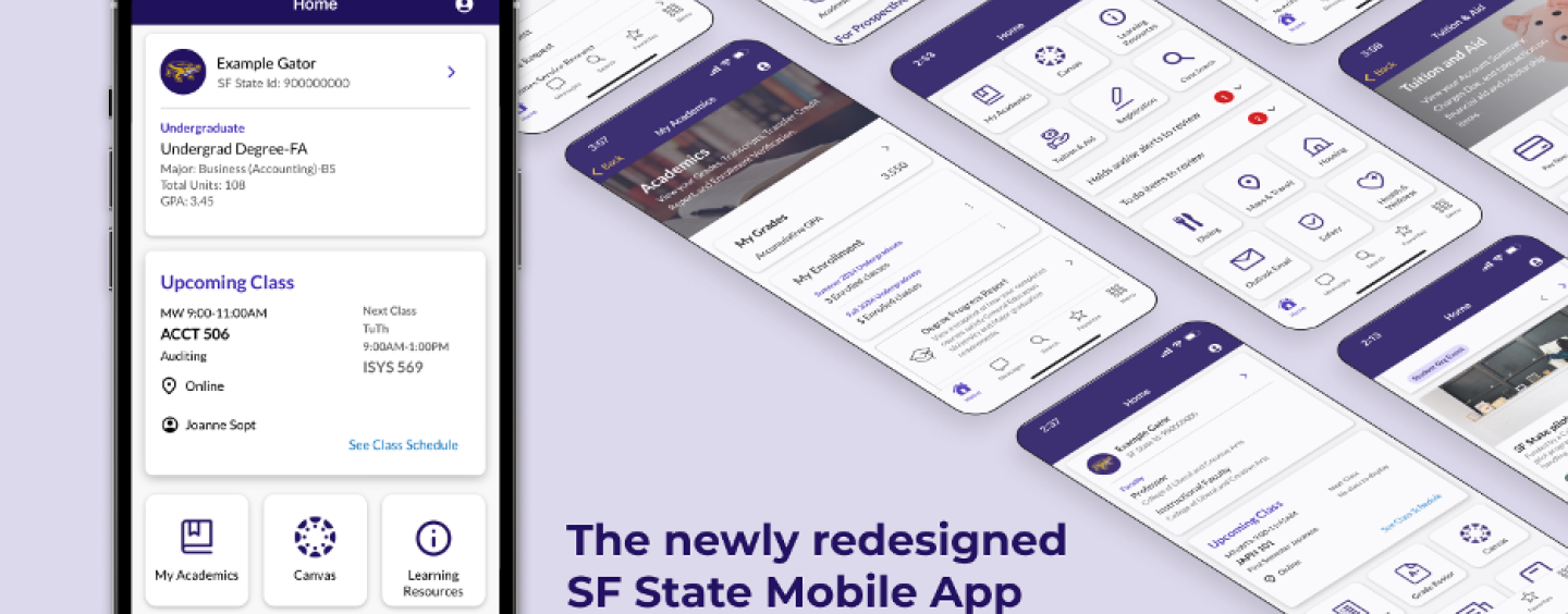 The newly Redesigned SF State Mobile App